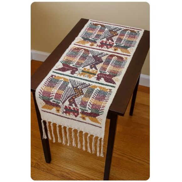 Vtg Chichicastenango Textiles Table Runner Hand Stitched Scandinavian Folk Art - Picture 1 of 6